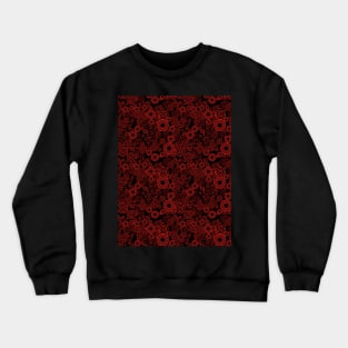 Red and Black Spiral Pattern Crewneck Sweatshirt